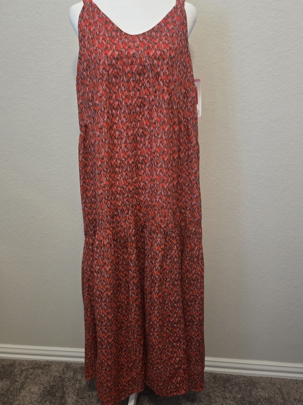 Joie Red Printed Maxi Slip Dress